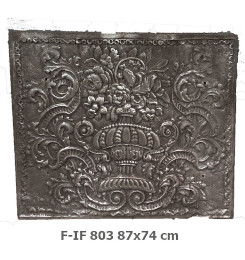 Plaque décorée de cheminée fleurs et abondance